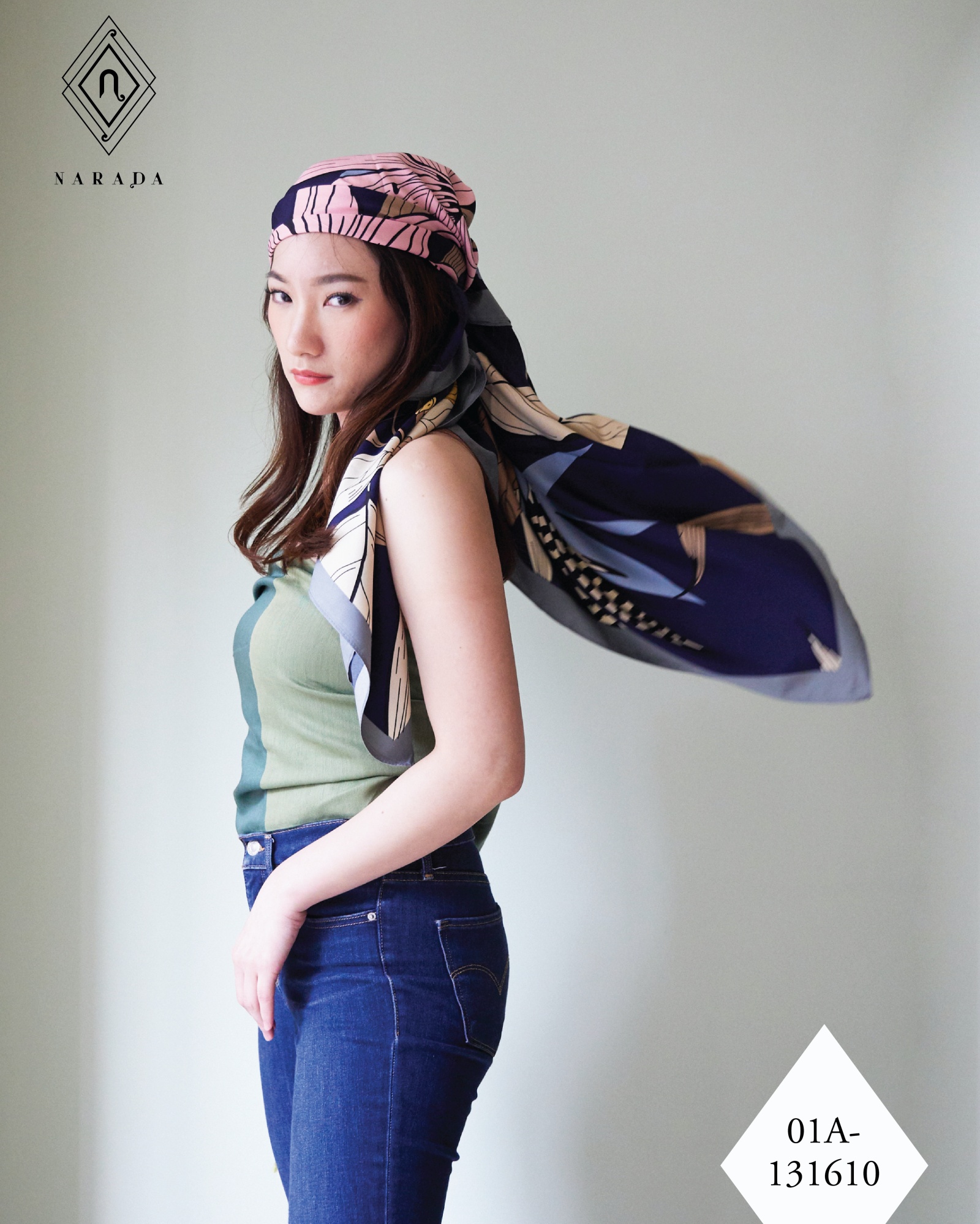 ผ้าพันคอ ผ้าคลุมไหล่ผืนใหญ่ 01A-131610