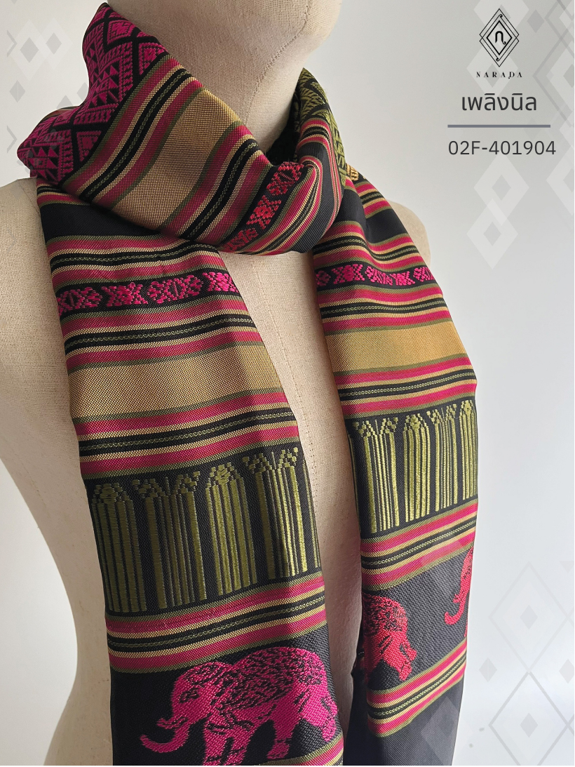 ผ้าพันคอเสน่ห์ไทย เพลิงนิล - 02F-401904