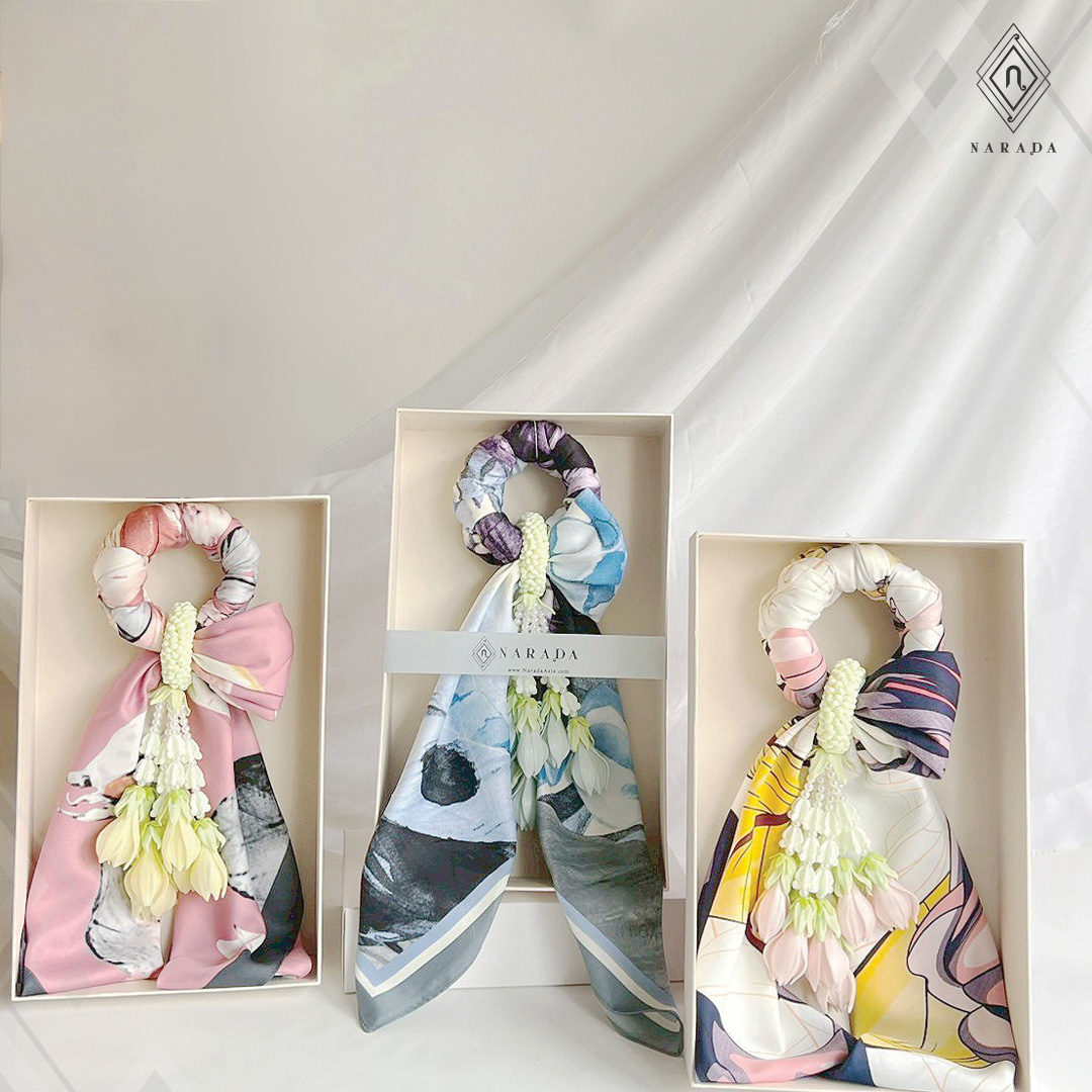 มาลัยผ้าพิมพ์ลายอุบะดอกจำปี - MS31