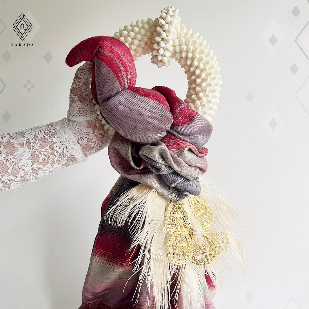 มาลัยวันแม่ มาลัยนกยูงข้อพระกร มาลัยผ้าเยื่อไม้ไผ่ ของขวัญวันแม่ MS2