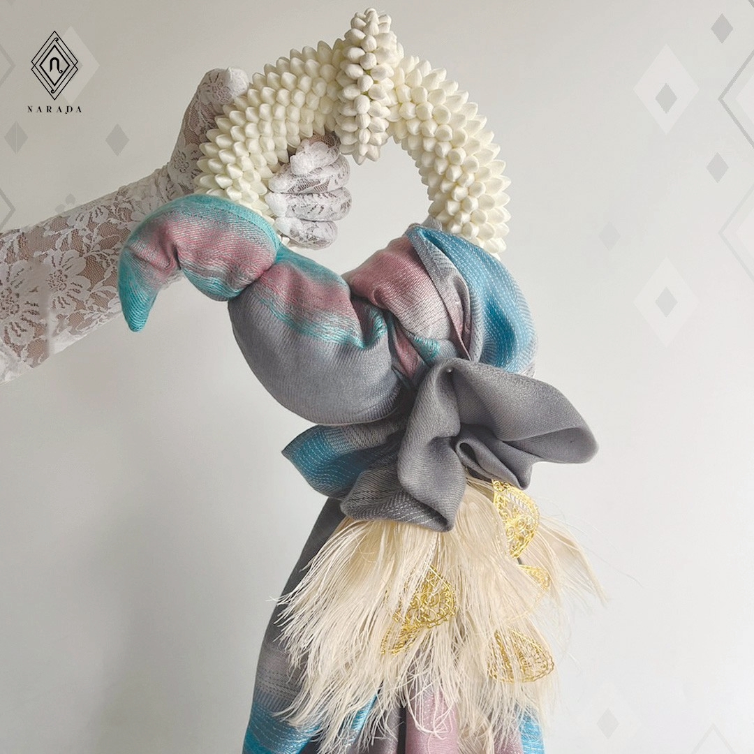 มาลัยวันแม่ มาลัยนกยูงข้อพระกร มาลัยผ้าเยื่อไม้ไผ่ ของขวัญวันแม่ MS2