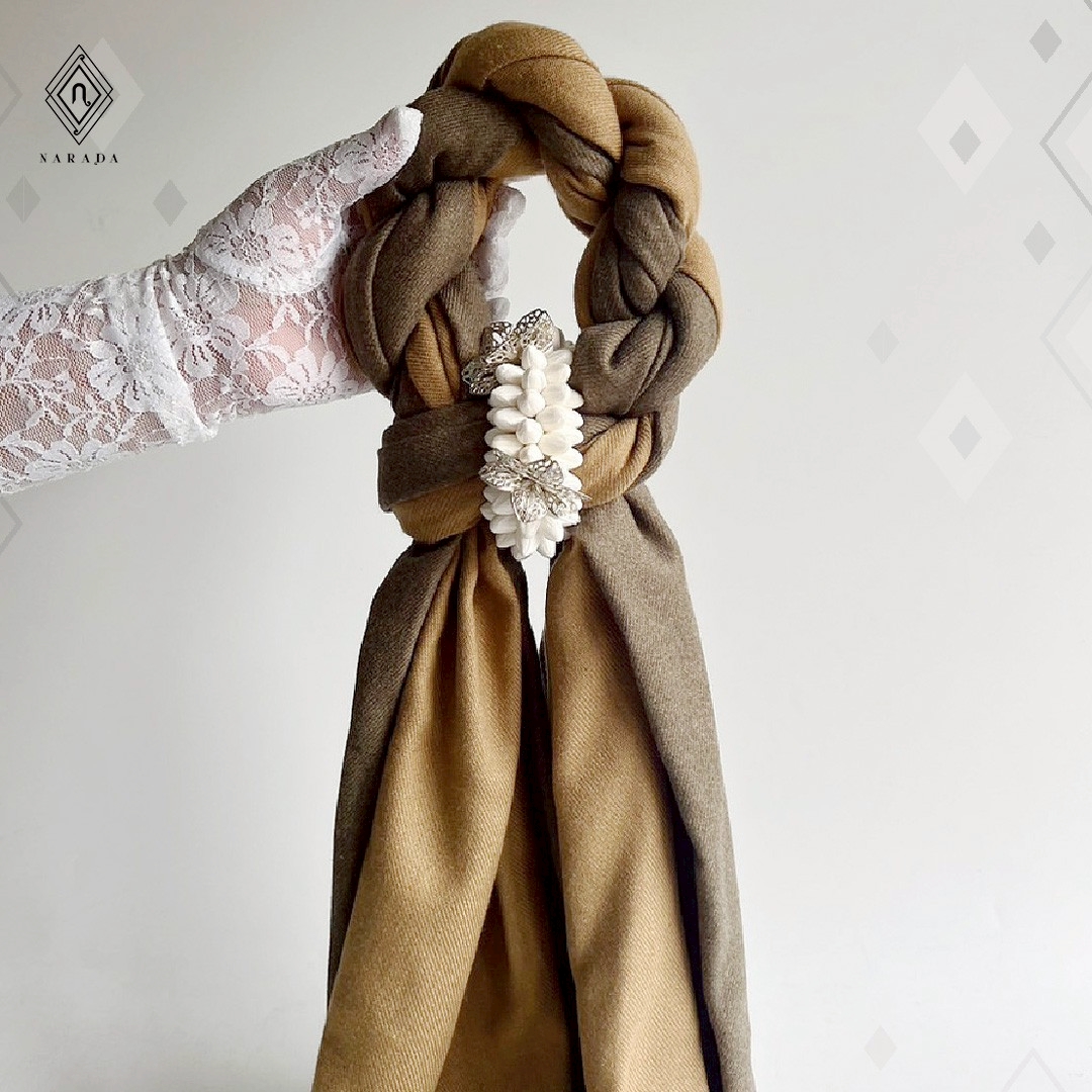 มาลัยวันแม่ มาลัยผ้าแคชเมียร์ 2 Tone ปักชื่อ ของขวัญวันแม่ MS7