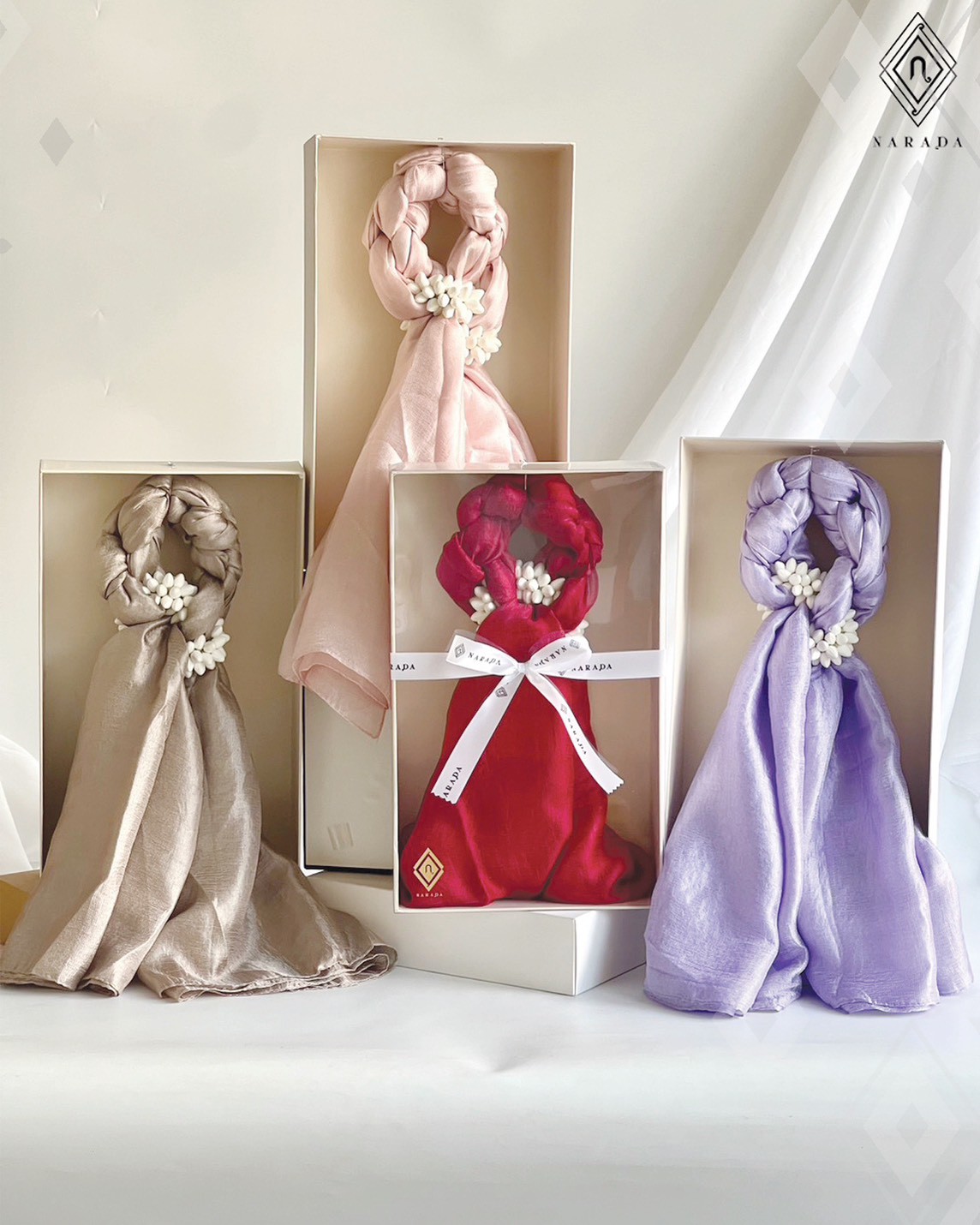 มาลัยผ้าไหมมุกมะลิล้อม - MS35