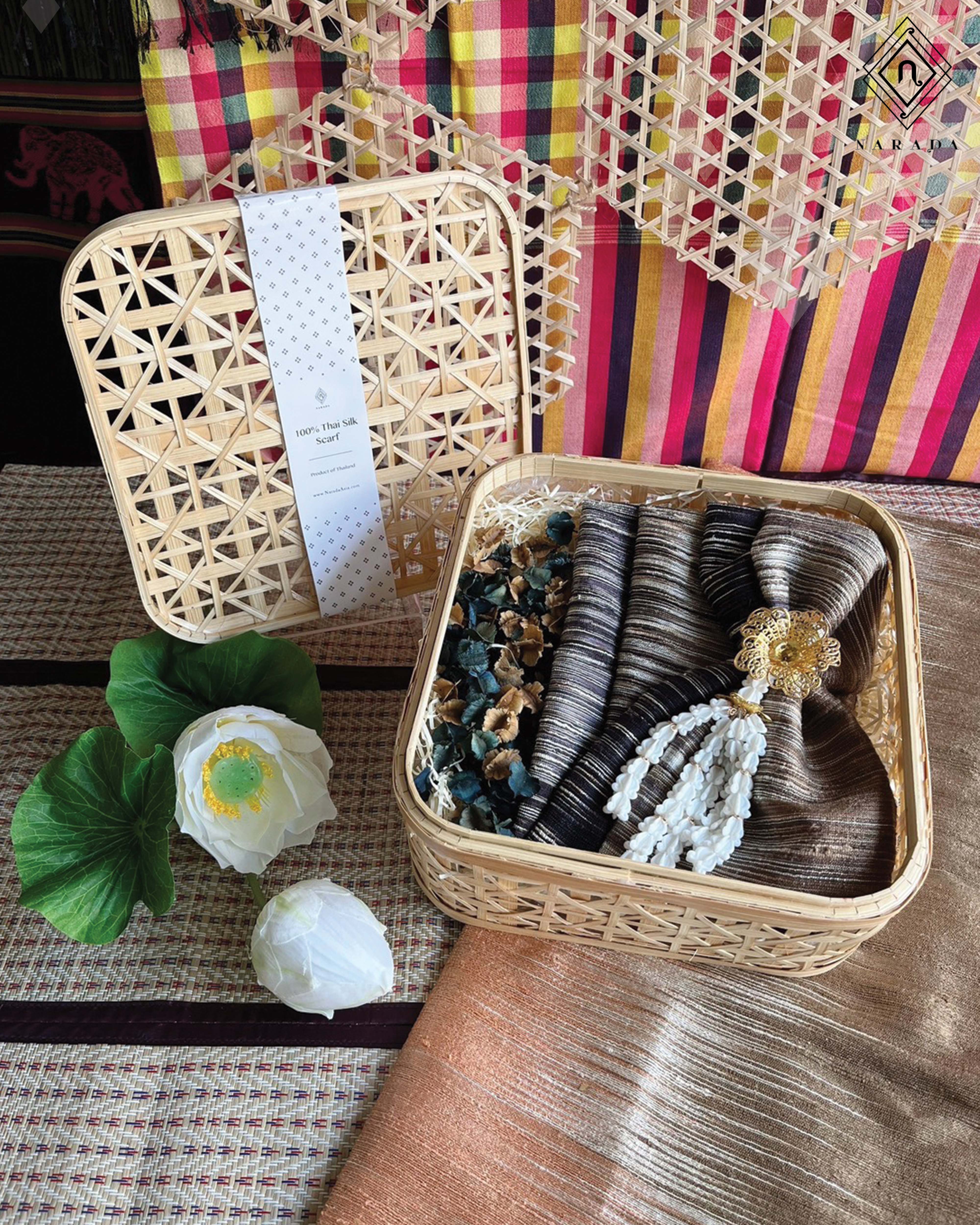 Thai Silk Bamboo Gift Box Set - TT211