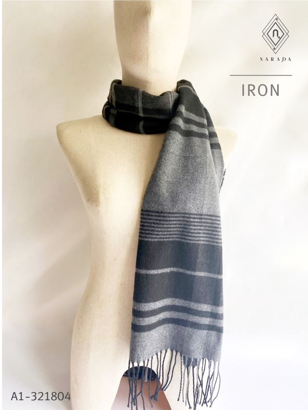 ผ้าพันคอผู้ชาย ผ้าคลุมไหล่ Cashmina -IRON