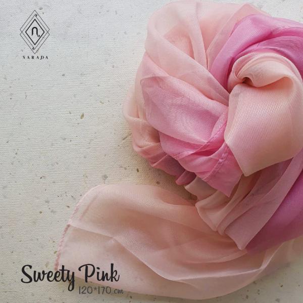 3 Tone Silk Chiffon Sweety Pink